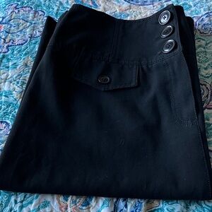 Larry Levine Black Buttoned Pencil Skirt